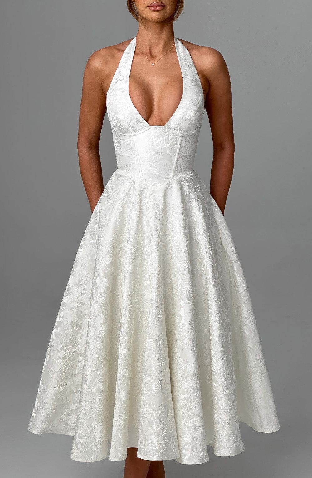 Effie Midi Dress Ivory – Vestido Midi Effie Marfim, Sofisticação e Elegância Atemporal