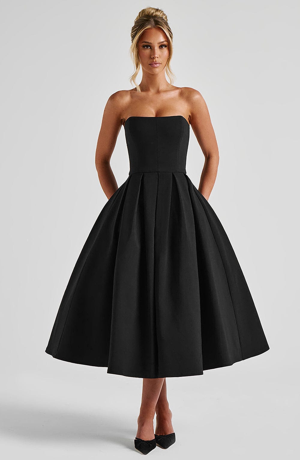 Edith Midi Dress Black – Vestido Midi Edith Preto, Sofisticação e Elegância Atemporal