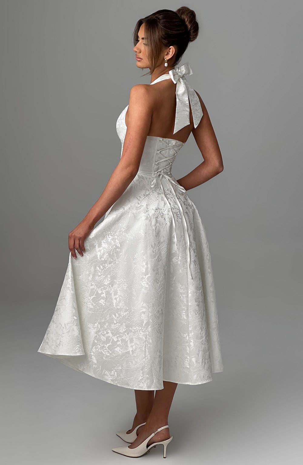 Effie Midi Dress Ivory – Vestido Midi Effie Marfim, Sofisticação e Elegância Atemporal