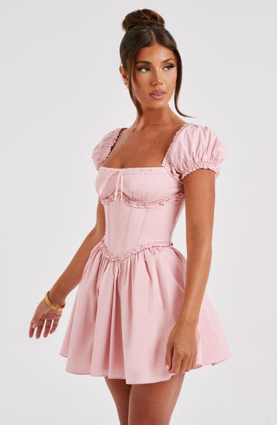 Penelope Mini Dress Blush – Vestido Mini Penelope Blush, Elegância e Delicadeza em uma Peça Única