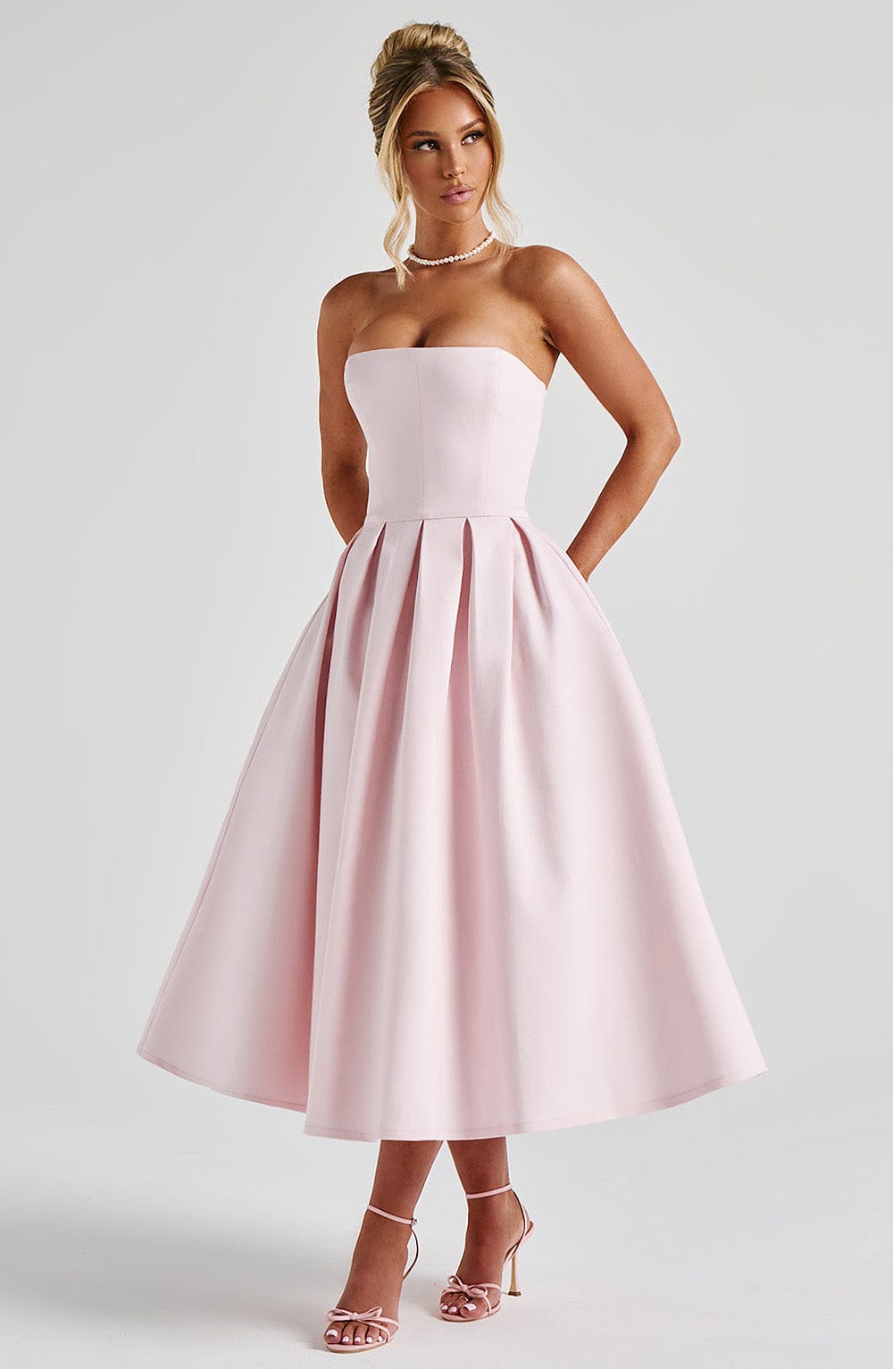 Edith Midi Dress Blush – Vestido Midi Edith Rosa, Romantismo e Sofisticação em Cada Detalhe