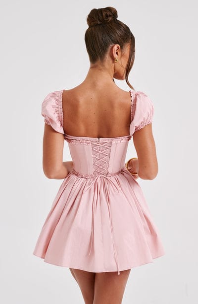 Penelope Mini Dress Blush – Vestido Mini Penelope Blush, Elegância e Delicadeza em uma Peça Única
