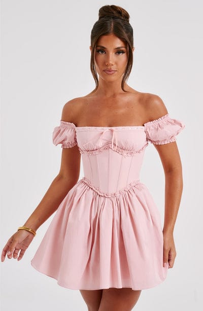 Penelope Mini Dress Blush – Vestido Mini Penelope Blush, Elegância e Delicadeza em uma Peça Única