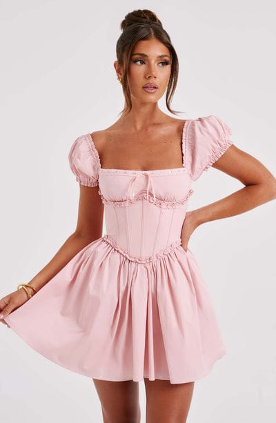 Penelope Mini Dress Blush – Vestido Mini Penelope Blush, Elegância e Delicadeza em uma Peça Única