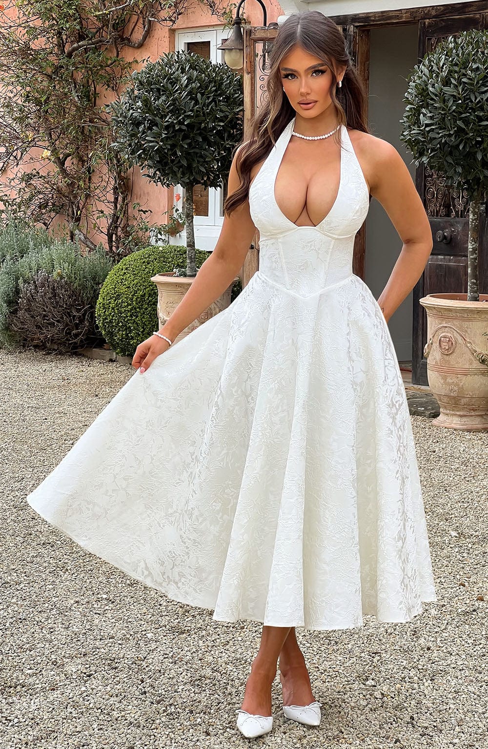 Effie Midi Dress Ivory – Vestido Midi Effie Marfim, Sofisticação e Elegância Atemporal