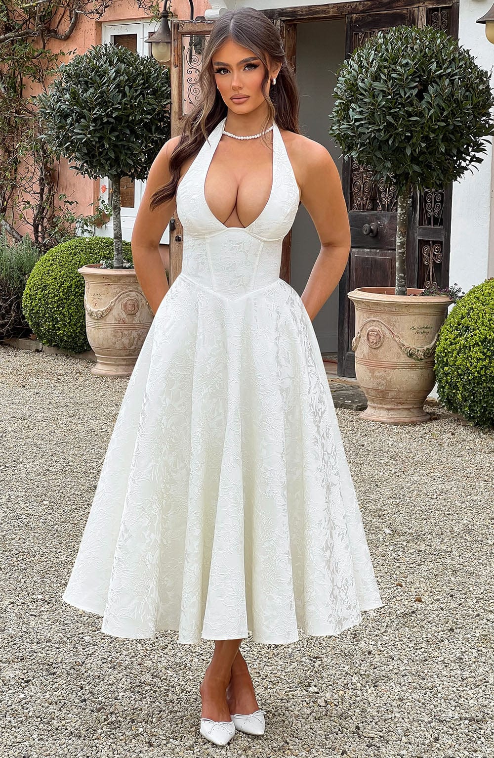 Effie Midi Dress Ivory – Vestido Midi Effie Marfim, Sofisticação e Elegância Atemporal