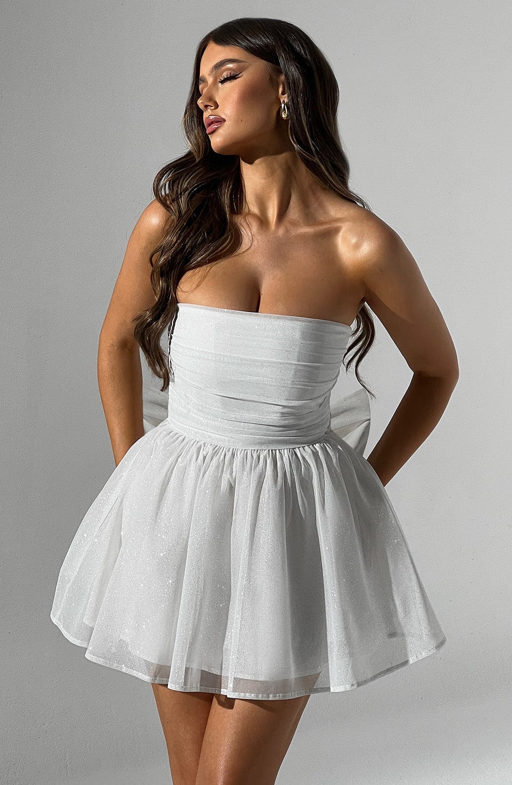 Katrina Mini Dress Ivory Sparkle - Vestido Mini Katrina Marfim com Brilho, Glamour e Sofisticação