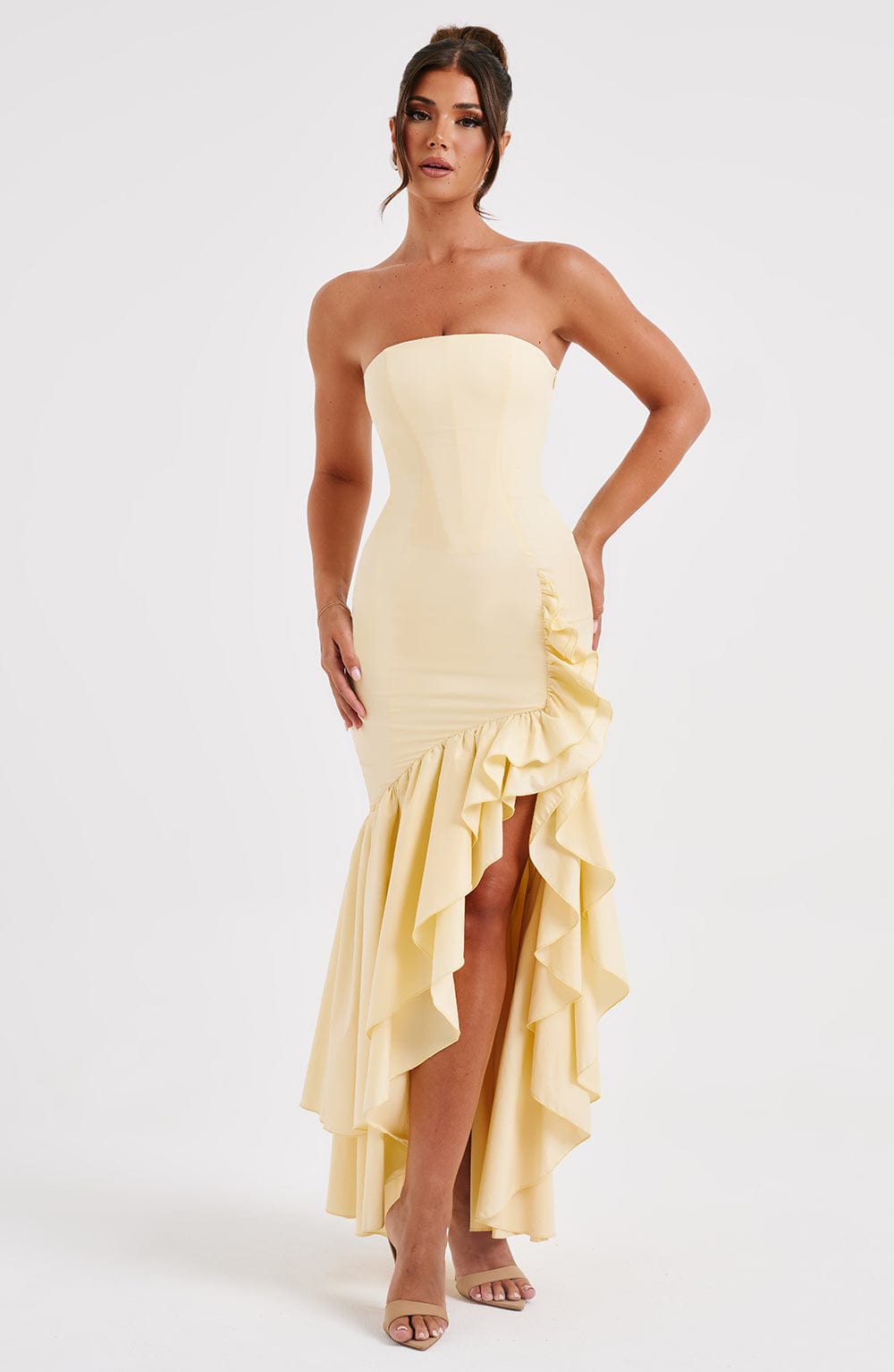 Angelina Maxi Dress Lemon - Vestido Longo Angelina Amarelo, Frescor e Elegância Sofisticada