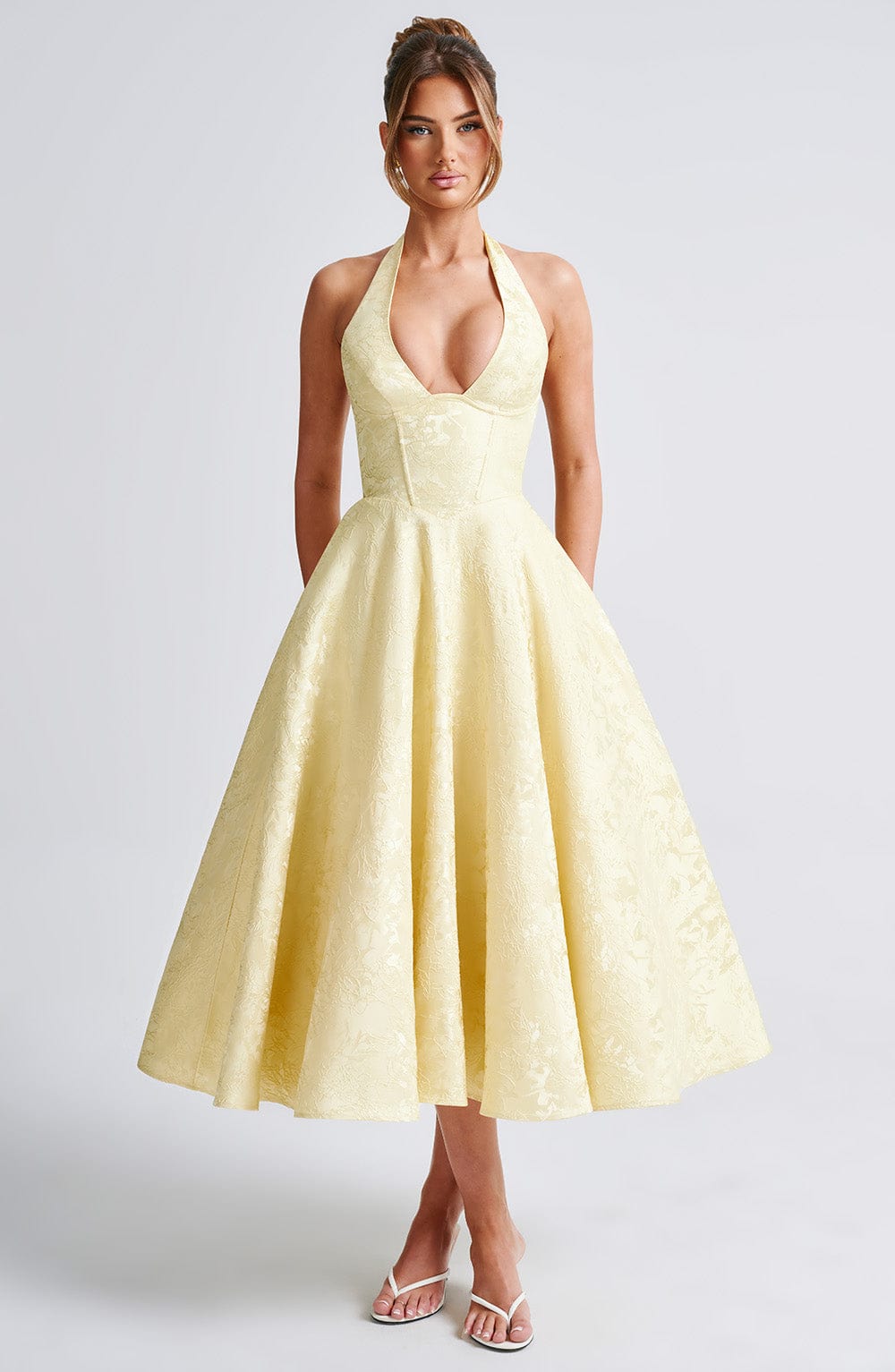 Effie Midi Dress Lemon – Vestido Midi Effie Amarelo, Elegância Vibrante e Sofisticação Exclusiva