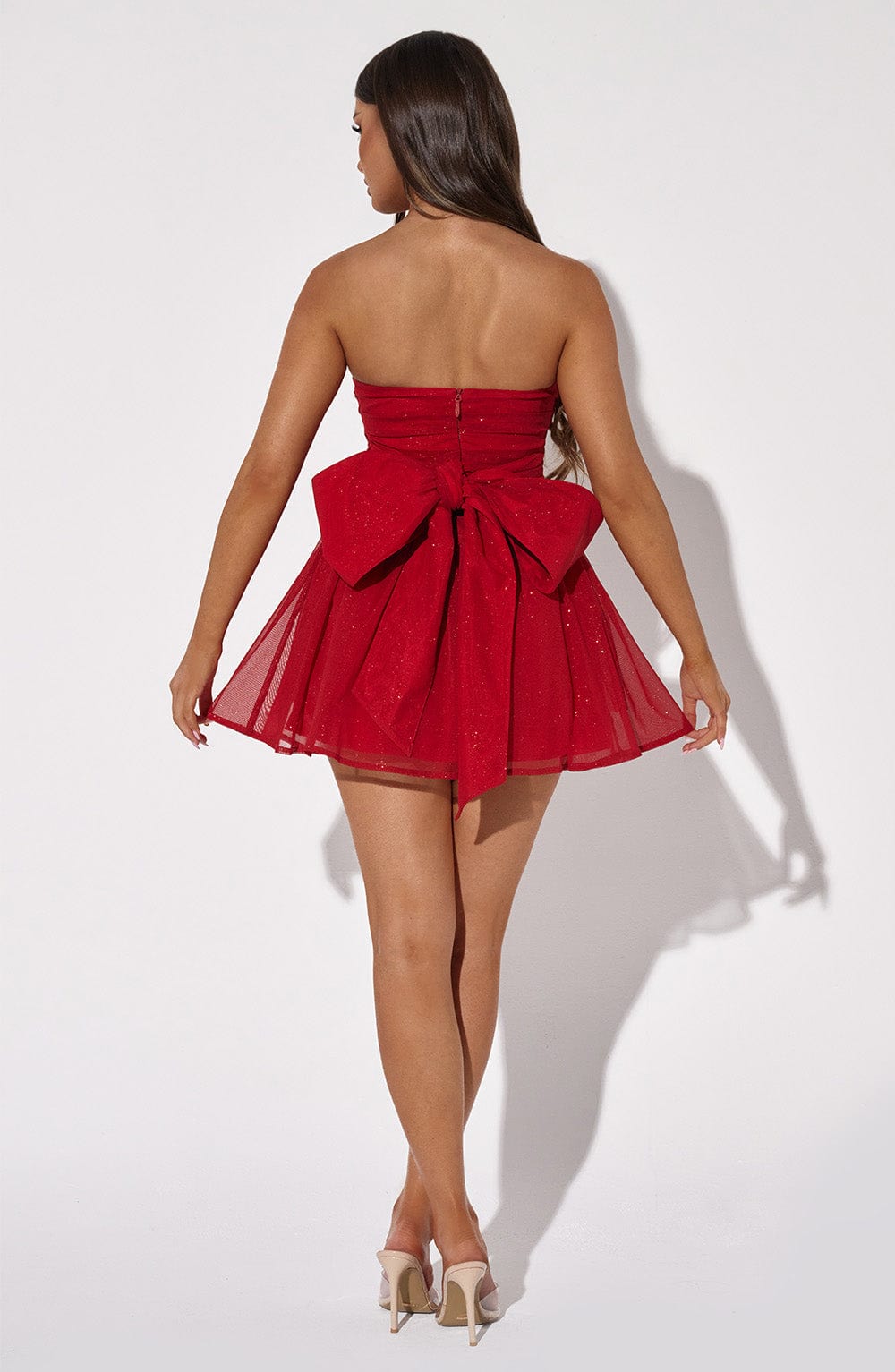 Katrina Mini Dress Red Sparkle – Vestido Mini Katrina Vermelho com Brilho, Glamour e Sofisticação