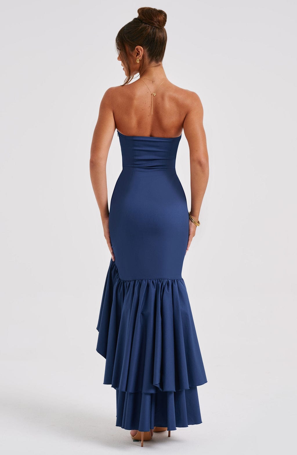 Angelina Maxi Dress Navy - Vestido Longo Angelina Azul Marinho, Sofisticação Atemporal e Elegância Exclusiva